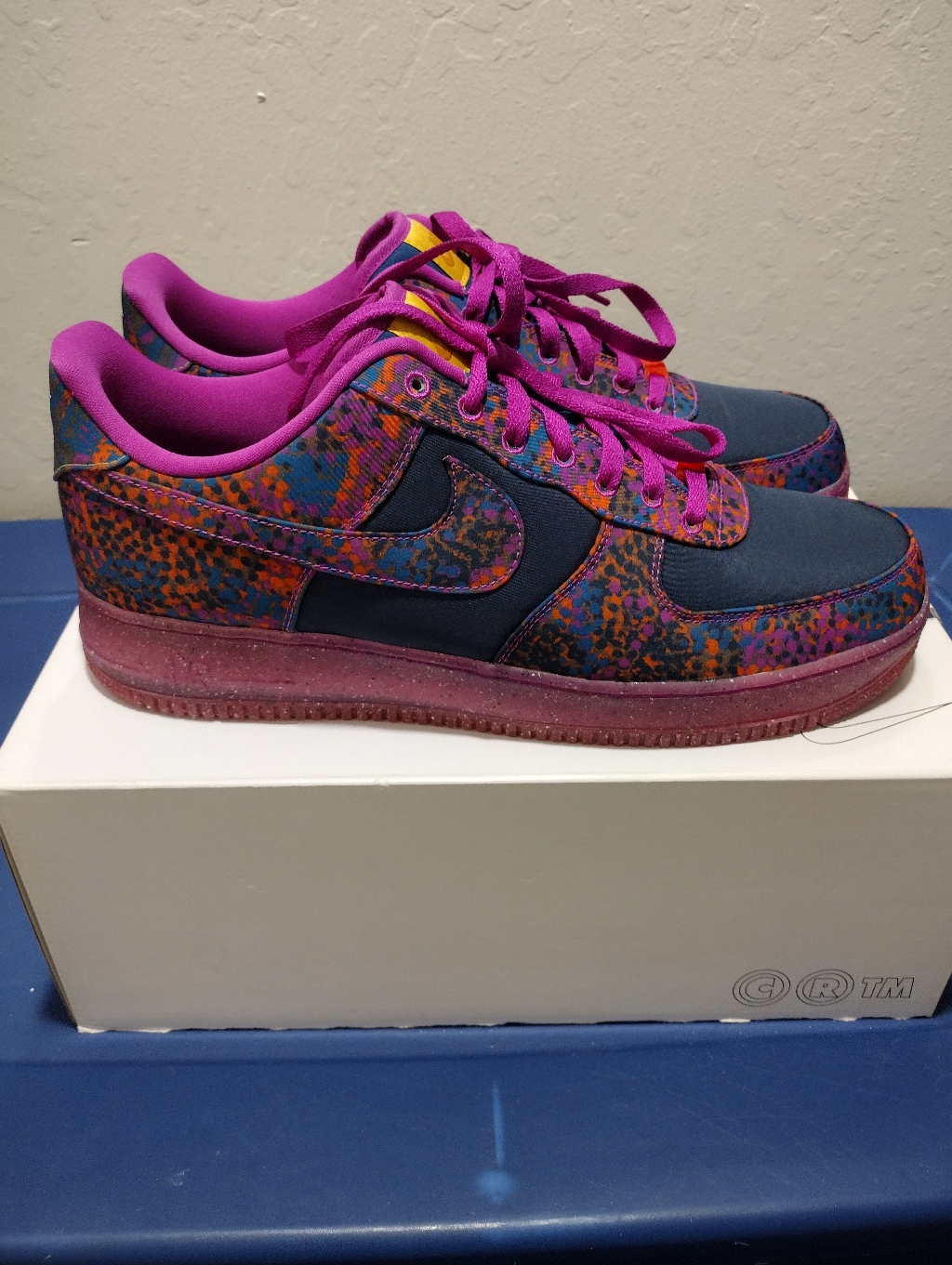 Nike Air Force 1 With Lavender And Multicolor Pattern